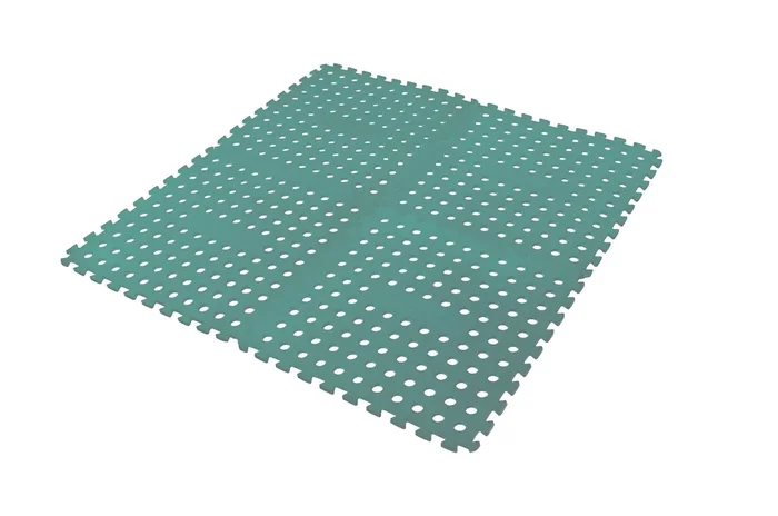 4 Pack Interlocking Foam Floor Mats, Non Skid, Lightweight – Green