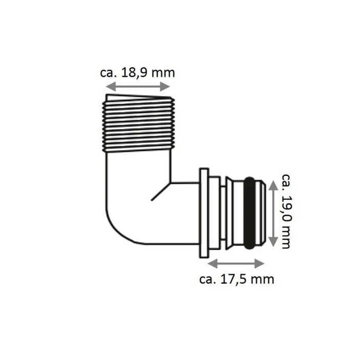 90° Push-In Connection Kit 1/2″ (2 Pieces)