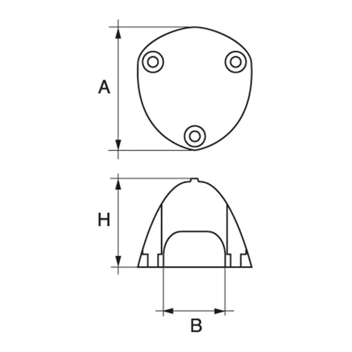 AG Max Prop Dome Anode 53mm ID