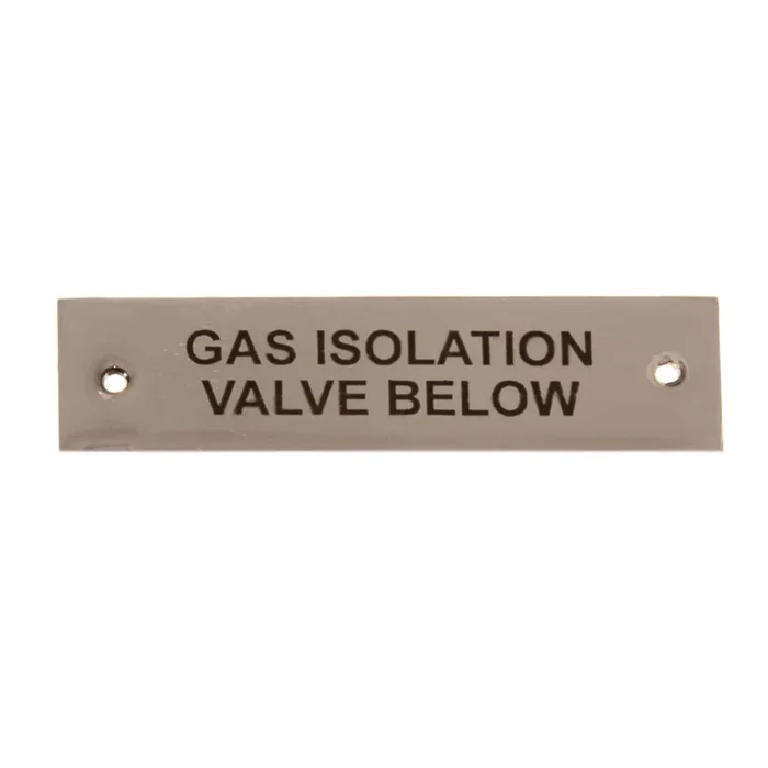 AG Nameplate ‘Gas Isolation Valve’ Chrome