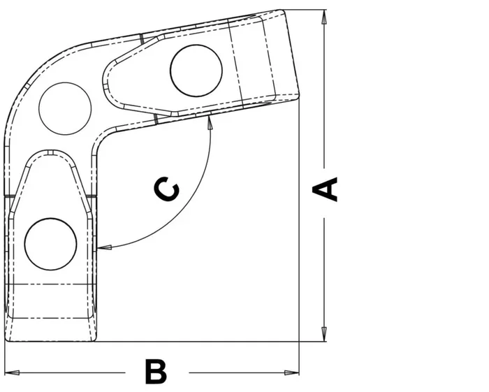 Angle fairlead w/rollers 100° – Osculati [4020900]