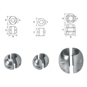 ANODO PER ASSI A COLLARE STANDARD PER Ø 45 MM