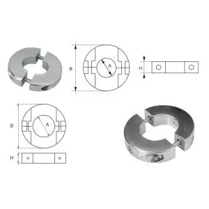 ANODO PER ASSI A COLLARE THIN PER Ø 35 MM