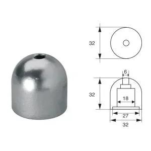 ANODO PER ASSI E ELICHE MAX POWER Ø 32MM