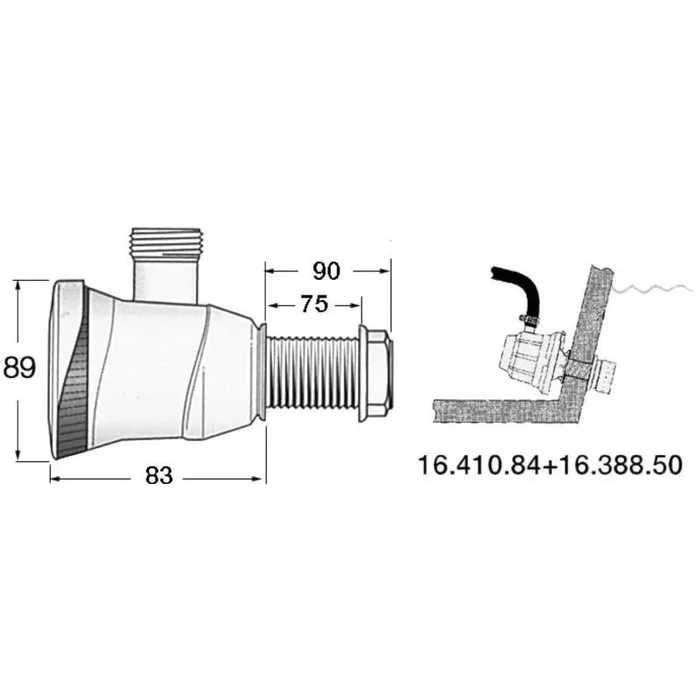 Attwood Strainer for Model 16.410.84 – External Pump Fitting for Transom Installation