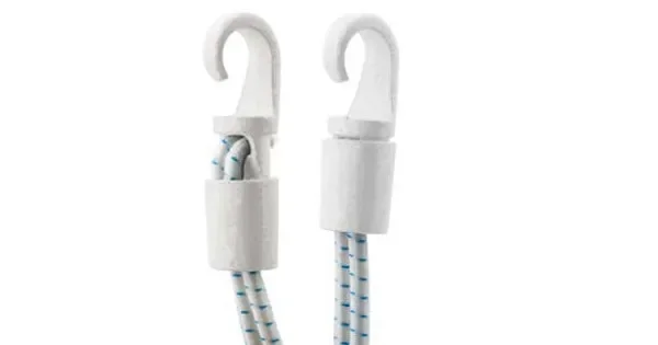 Automatic Shock Cord Hooks Rope 5-6mm White