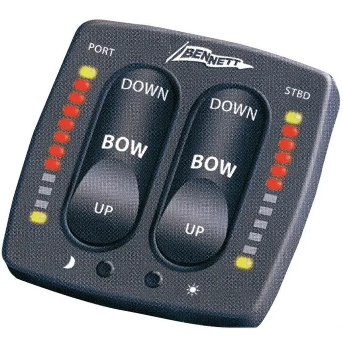 BENNET Single Station Control Panel 12V with LED Light Digital Trim Tabs and Automatic FLAP Closing System for Nautical Applications