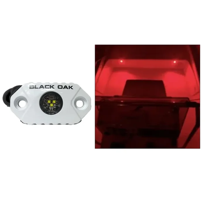 Black Oak Rock Accent Light – Red – White Housing