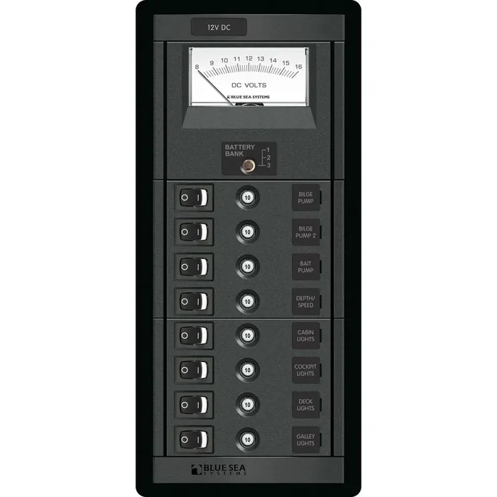 Blue Sea 1463 8 Position Switch CLB + Meter Vertical – 1463