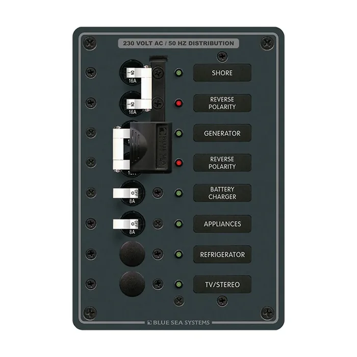 Blue Sea 8567 AC Toggle Source Selector (230V) – 2 Sources + 4 Positions
