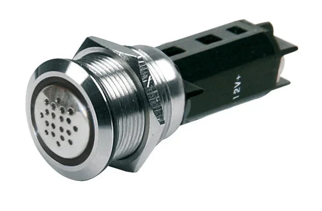 BUZZER & WARN LGT RED S/S DC12V