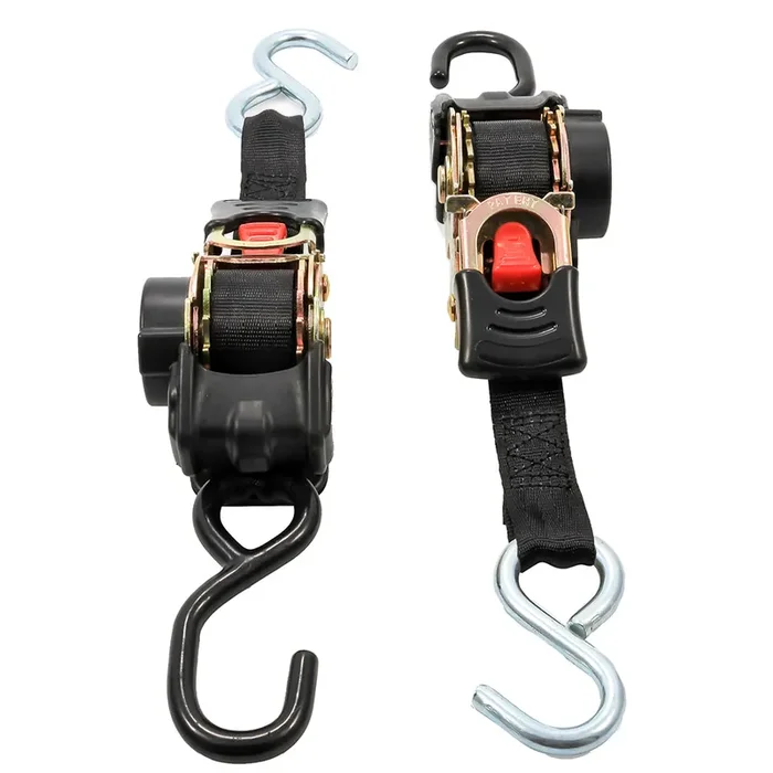 Camco Retractable Tie-Down Straps – 1in Width 6ft Dual Hooks