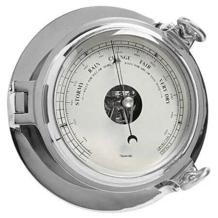 Chrome Bridge Barometer – 18cm