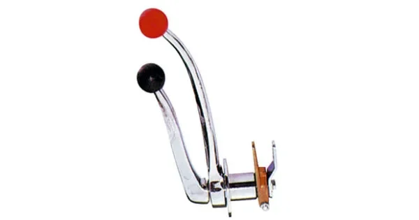 Chromed Brass Universal twin lever control for throttle or shift