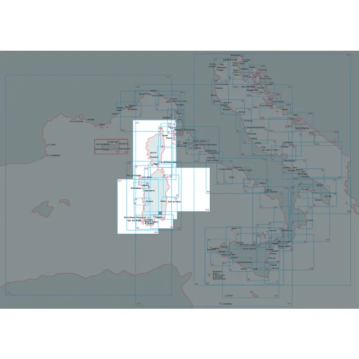 CORSICA AND SARDINIA Nautical Chart by Istituto Idrografico della Marina – 1 100,000 Scale, 83 x 116 cm Printed Map