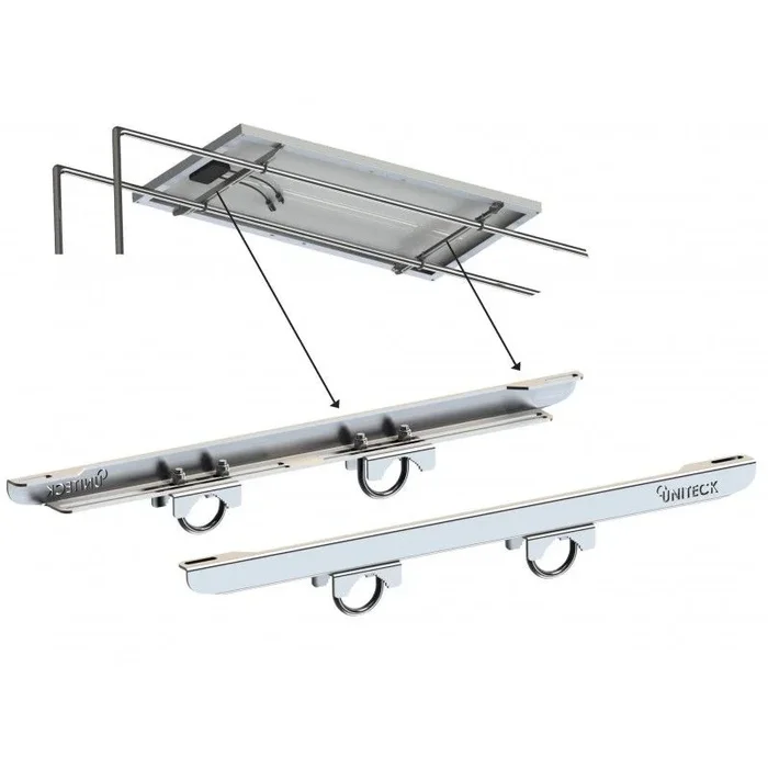 Double Support for 150W Solar Panel – Stainless Steel Mounting Bracket for Dual Rollbar Installation