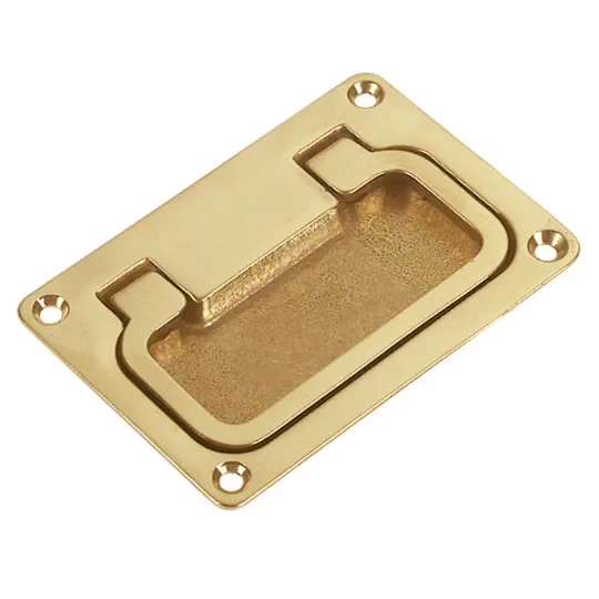 Foresti & Suardi Flush Pull Handle Polished Brass 92X63X9 mm