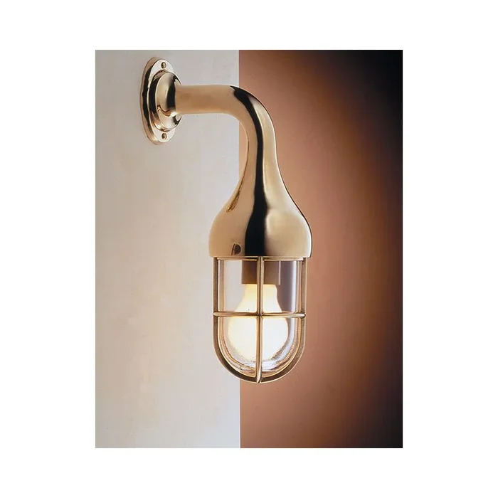 Foresti e Suardi Brass Yellow Gloss Wall Lamp E27 Transparent – Elegant Design for Nautical Environments