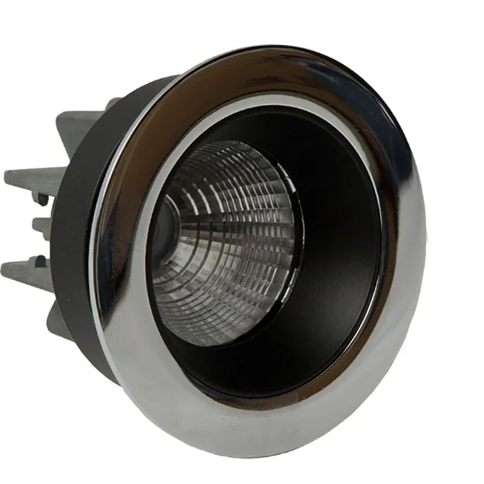 Foresti e Suardi PLUTONE T90 LED Recessed Spotlight, 14° Beam, Chrome Finish, 10/30 Vdc, 2700K Warm White, Indoor/Outdoor Use
