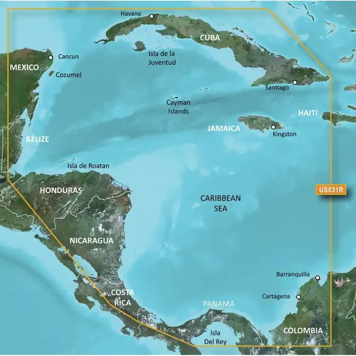 Garmin BlueChart g3 HD – HXUS031R – Southwest Caribbean
