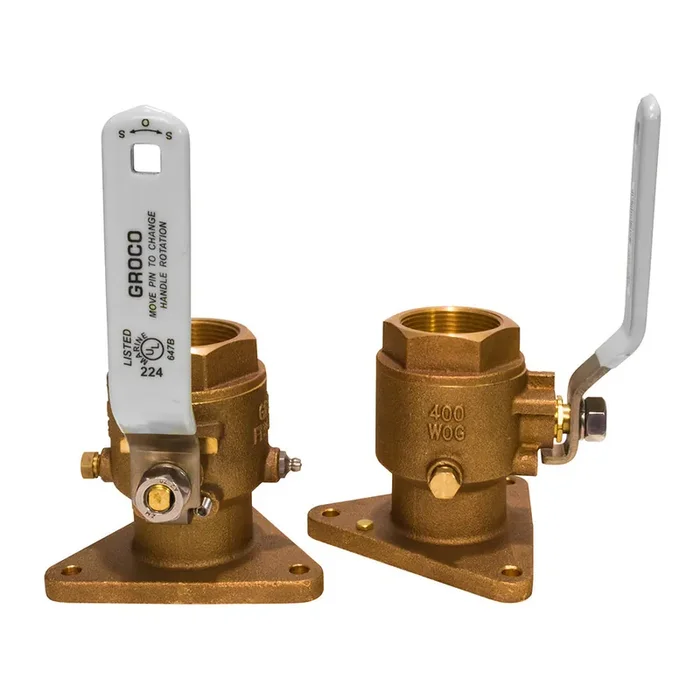 GROCO 1-1/2″ Bronze Tri-Flanged Ball Valve/Seacock – FBV-1500