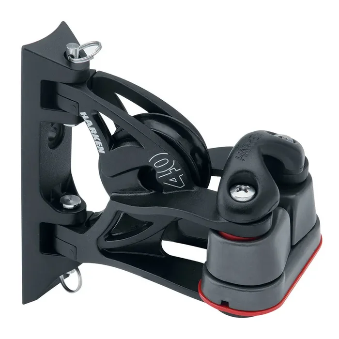 Harken 40mm Carbo Air Pivoting Lead Block with Aluminum Cam-Matic Cleat – 2156