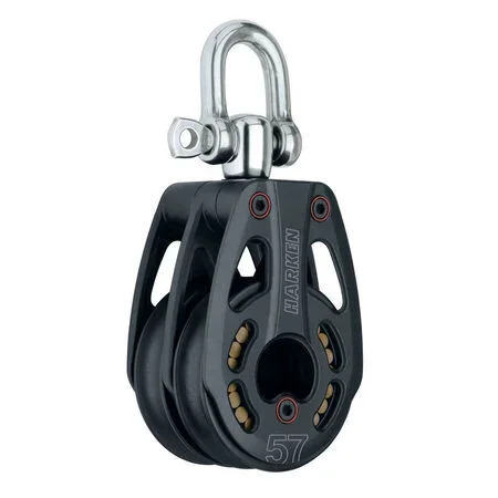 Harken 57 mm Aluminum Low-Load Double Block Swivel