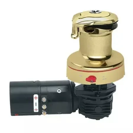 Harken 60 Rewind 24V Horiz Polished Bronze with DF Ctrl Box-Left Winch