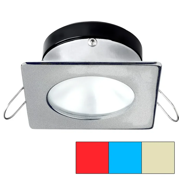 i2Systems Apeiron A1120 Spring Mount Light – Square/Round – Red, Warm White and Blue – Brushed Nickel