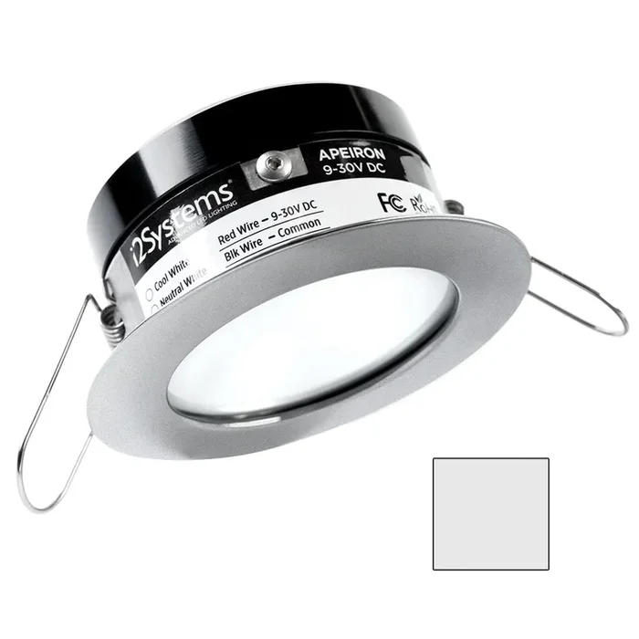 i2Systems Apeiron PRO A503 – 3W Spring Mount Light – Round – Cool White – Brushed Nickel Finish