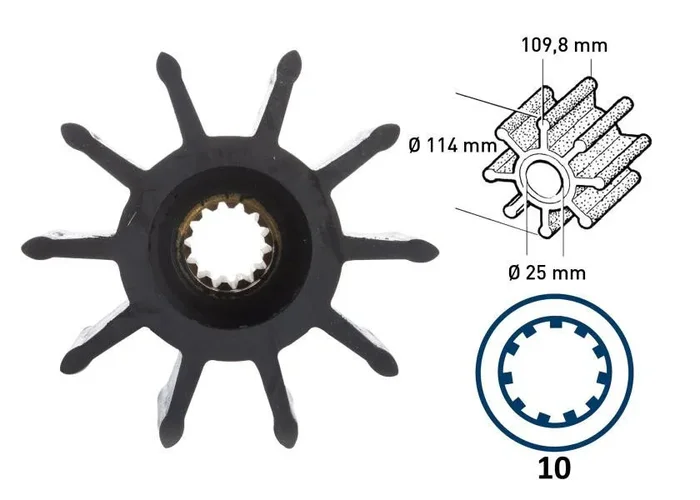 Impeller / neoprene / 10 blades