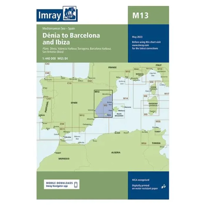Imray Chart M13 Costa Dorada / Denia to Barcelona