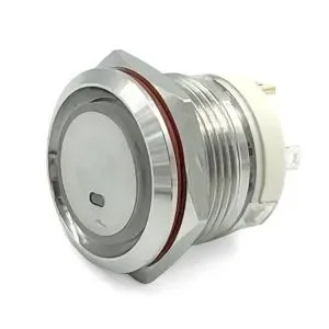 INTERRUTTORE INOX 20A CON SPIA BLU ON-OFF