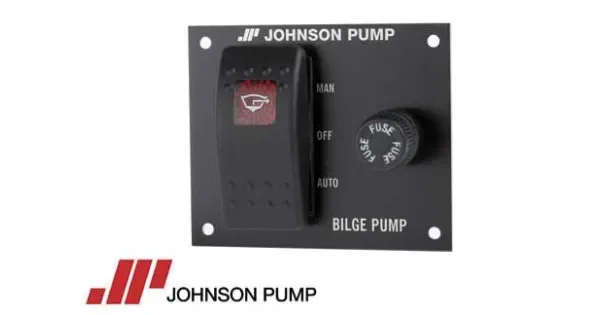 Johnson Panel for Bilge Pump Control 12V 3-Way ON AUTO OFF