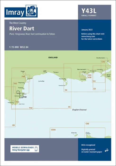 Laminated Y43 River Dart (Imray Chart)