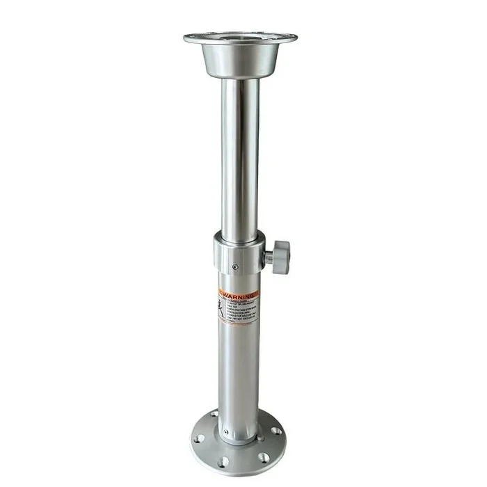 Large Thread Lock Telescopic Table Pedestal 450/700 – Anodized Aluminium, Stable Tread Lock System, Floor Recessless Mounting for Nautical and Sailing Applications