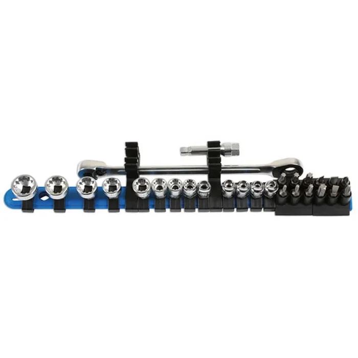 Laser Tools Low Profile Alldrive Socket and Bit Set 1/4″ (27-Piece)