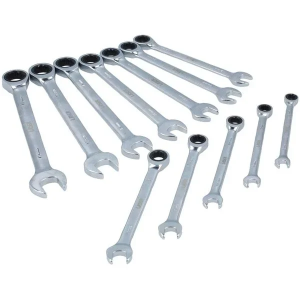 Laser Tools Ratchet Ring Combination Spanner Set 12-Piece (8mm – 19mm)