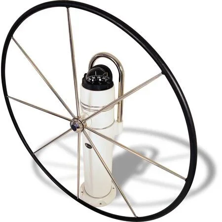 Lewmar 48″ Commodore Wheel, 8 Spoke Flat with Hide Cover