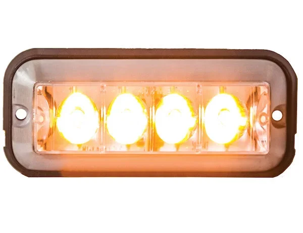 LIGHT STROBE 4-7/8IN RECT 4LED AMBE