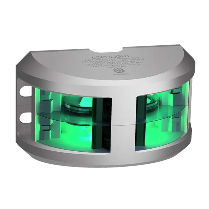 Lopolight 2nm Double Stacked Navigation Light Vertical Mount Green Silver