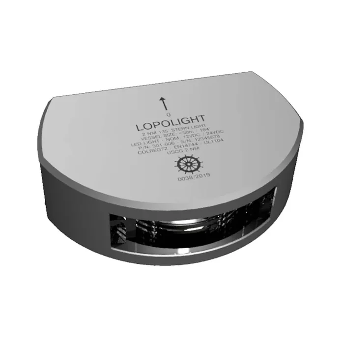 Lopolight 2nm Stern Light with Deck Light Vertical Mount White Silver