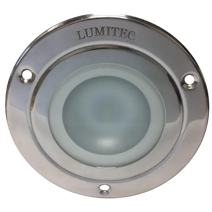 Lumitec Shadow – Flush Mount Down Light – Polished SS Finish – 3-Color Red/Blue Non Dimming with White Dimming