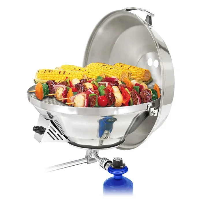 Magma Marine Kettle 3 Gas Grill – Party Size 17 Inch Portable Boat Grill with Electronic Ignition – A10-217-3