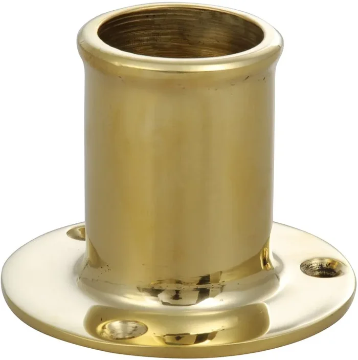 Matte brass flag staff socket