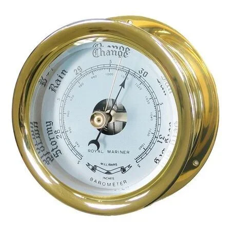 Meridian Zero Capstan Solid Brass Barometer – 4″