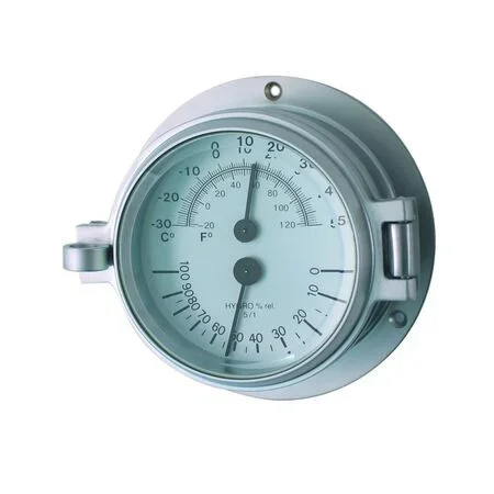 Meridian Zero Matt Chrome Channel Thermometer & Hygrometer