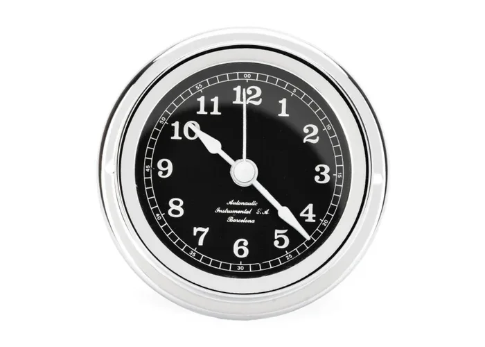 MINOR 72 Quartz Clock / black dial / chrome-plated