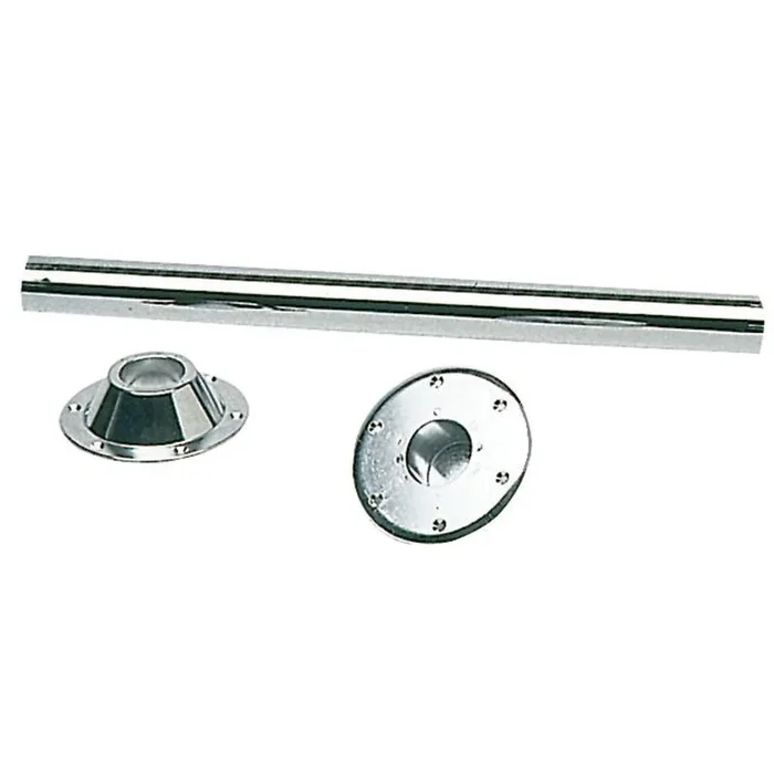 Mirror-Polished Steel Table Pedestal – 700 mm – Quick Assembly with Self-Locking System