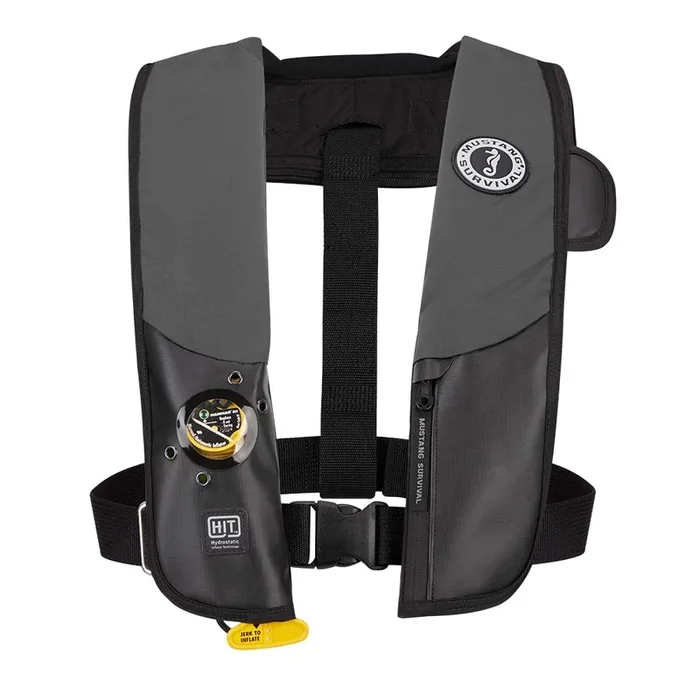 Mustang HIT Inflatable Hydrostatic Inflatable PFD – Grey/Black